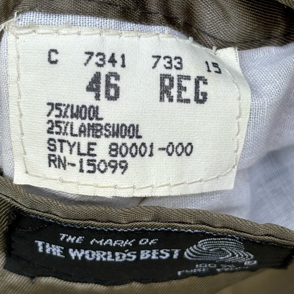 Mens Wool Suit Jacket, American Trend, Size 46R - Picture 9 of 11